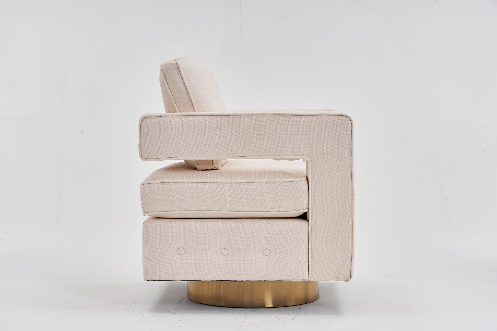 Swivel Barrel Chair For Living Room,360 Degree Swivel Club Modern Accent Single Sofa Chair, Small Leisure Arm Chair For Nursery, Hotel, Bedroom, Office Beige Primary Living Space Modern Linen