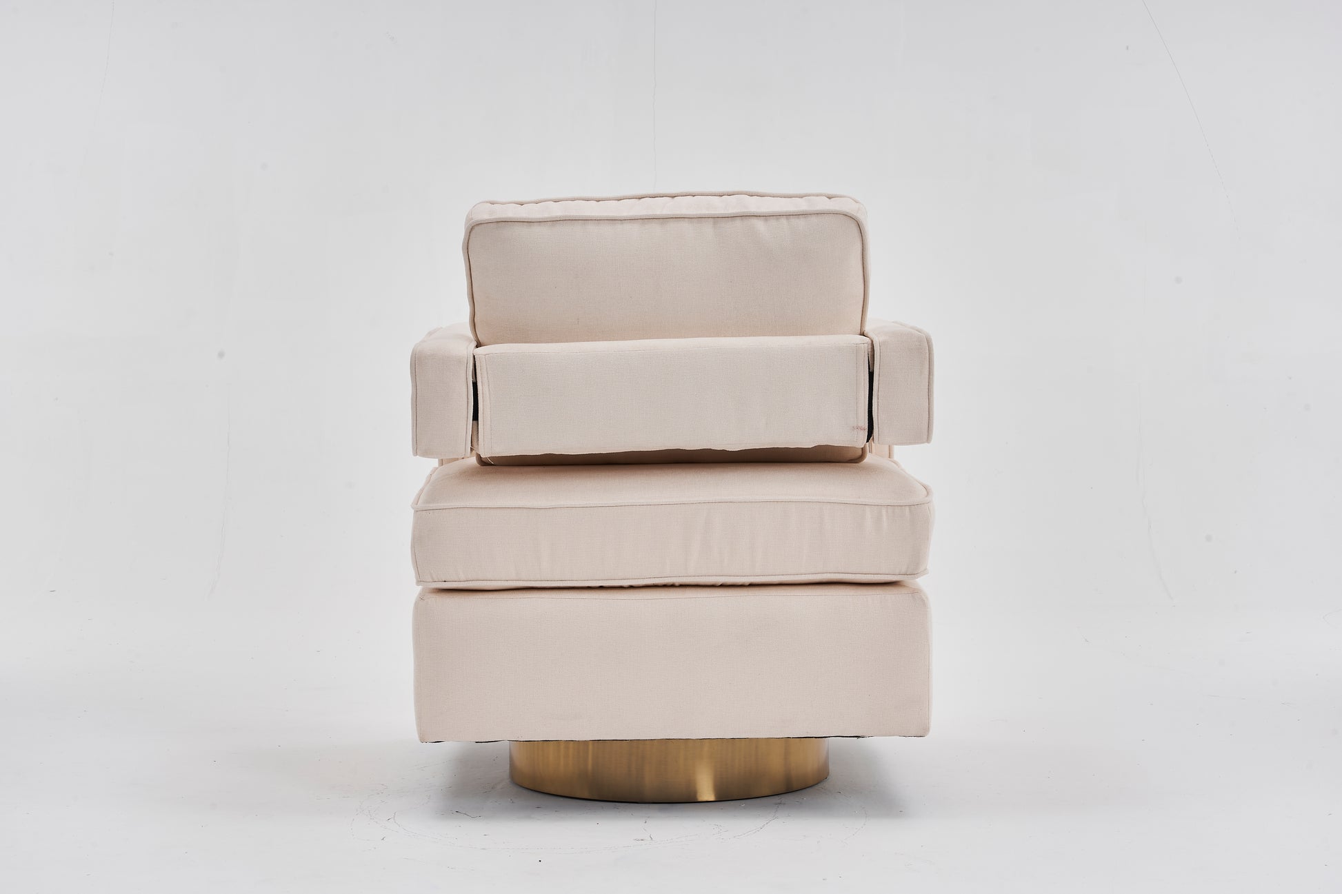 Swivel Barrel Chair For Living Room,360 Degree Swivel Club Modern Accent Single Sofa Chair, Small Leisure Arm Chair For Nursery, Hotel, Bedroom, Office Beige Primary Living Space Modern Linen