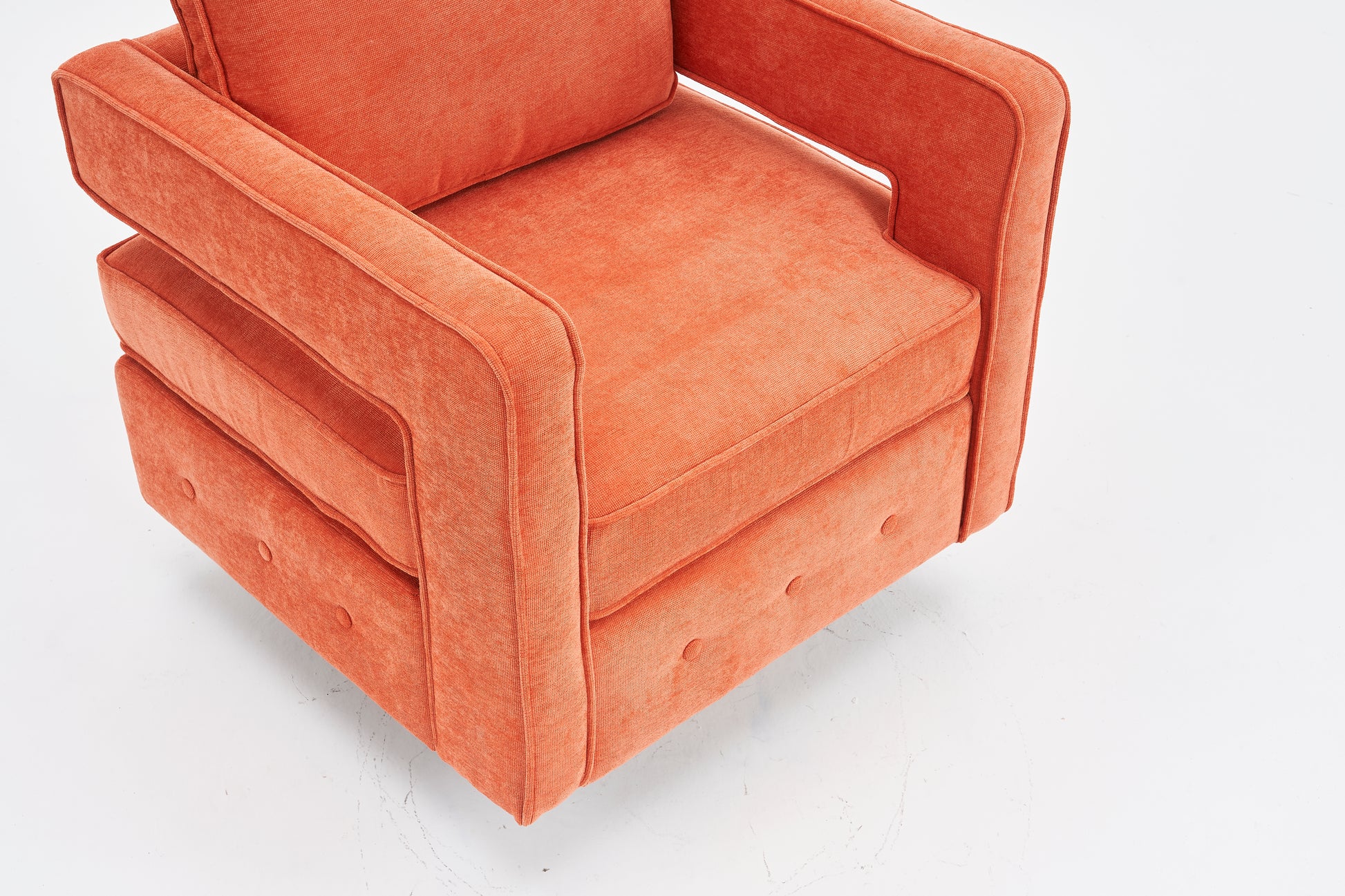 Swivel Barrel Chair For Living Room,360 Degree Swivel Club Modern Accent Single Sofa Chair, Small Leisure Arm Chair For Nursery, Hotel, Bedroom, Office Orange Primary Living Space Modern Linen