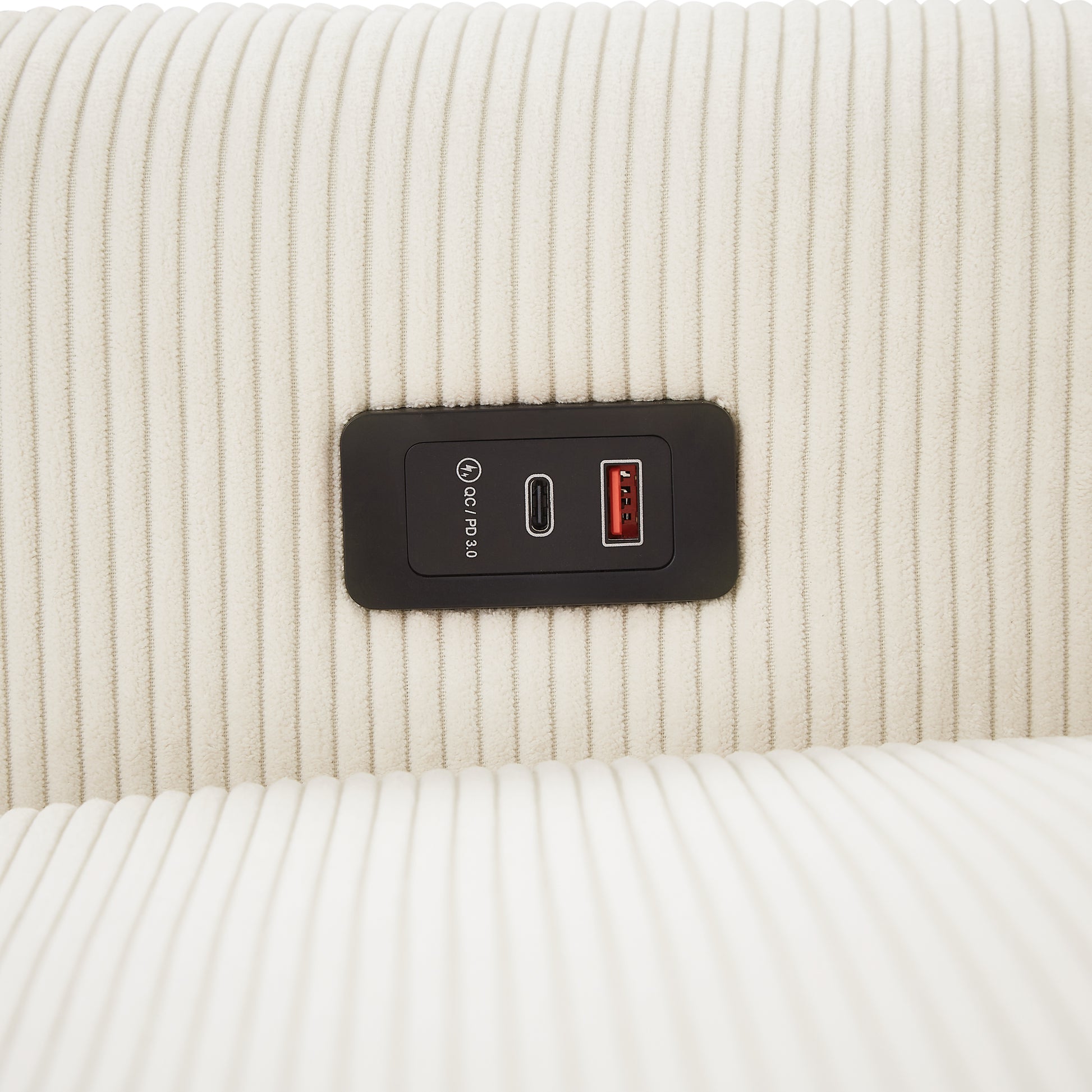 57.48" Pull Out Sofa Bed Convertible Couch 2 Seat Loveseat Sofa Modern Sleeper Sofa With Two Throw Pillows And Usb Ports For Living Room, Beige Old Sku:Wf317760Aaa Beige Foam Corduroy 2 Seat