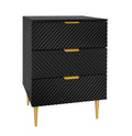 3 Drawer Cabinet, Accent Storage Cabinet, Suitable For Bedroom, Living Room, Study Black Particle Board