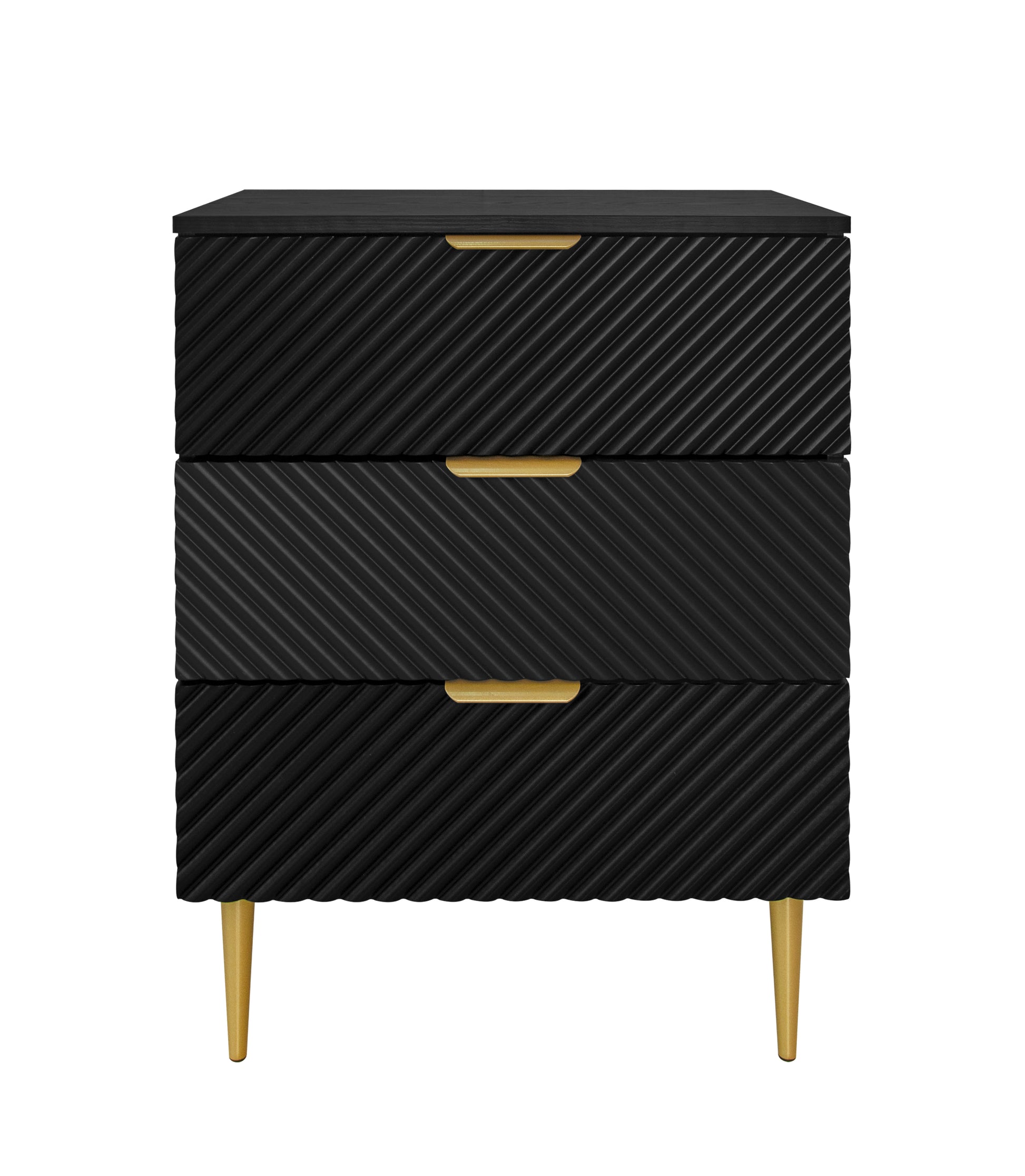 3 Drawer Cabinet, Accent Storage Cabinet, Suitable For Bedroom, Living Room, Study Black Particle Board