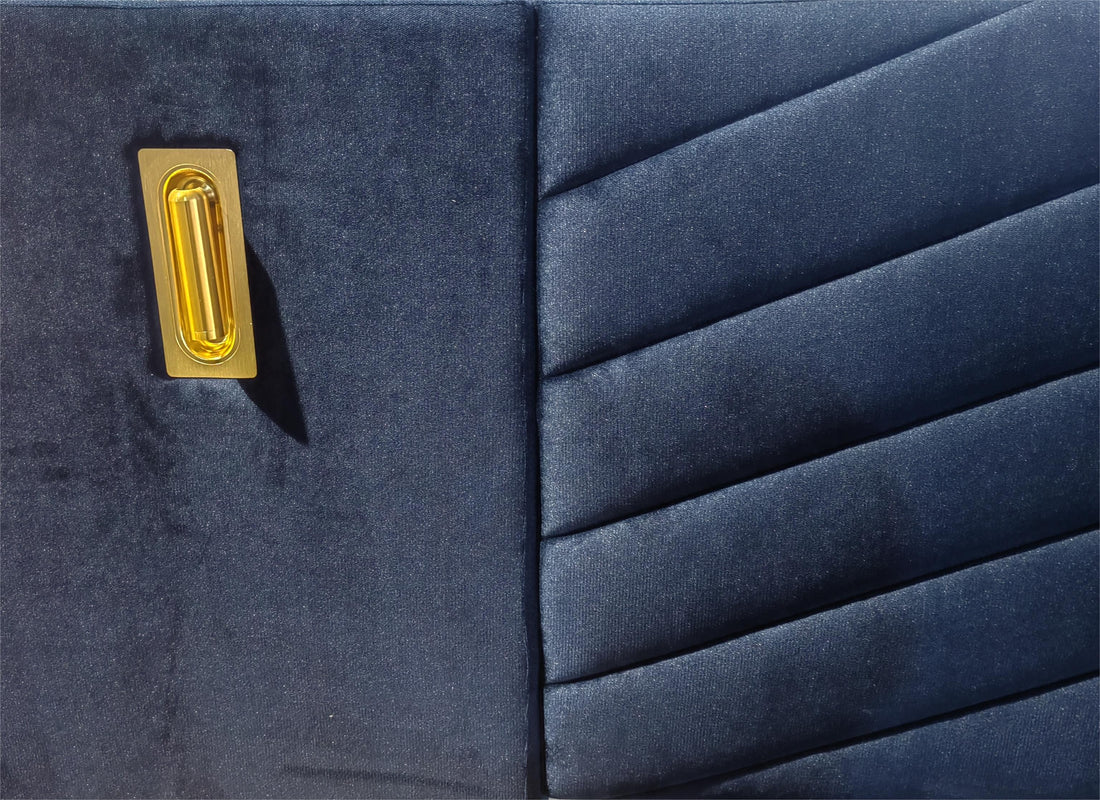 Queen Size Velvet Bed Frame Vertical Channel Tufted Wingback Headboard Upholstered Platform Bed Strong Wooden Slats No Box Spring Needed Easy Assemblyroyal Blue Queen Retro Blue Wood Light Brown Bedroom Modern Bed Frame Wood