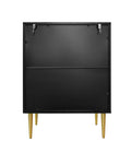 3 Drawer Cabinet, Accent Storage Cabinet, Suitable For Bedroom, Living Room, Study Black Particle Board