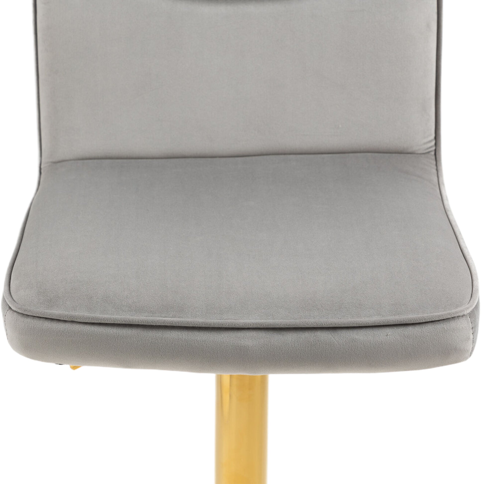 Coolmore Bar Stools With Back And Footrest Counter Height Dining Chairs 2Pc Set,360 Velvet Swivel Bar Stools Set Of 2, Adjustable Counter Height Bar Chairs Gray Velvet Gray Primary Living Space Foam Velvet