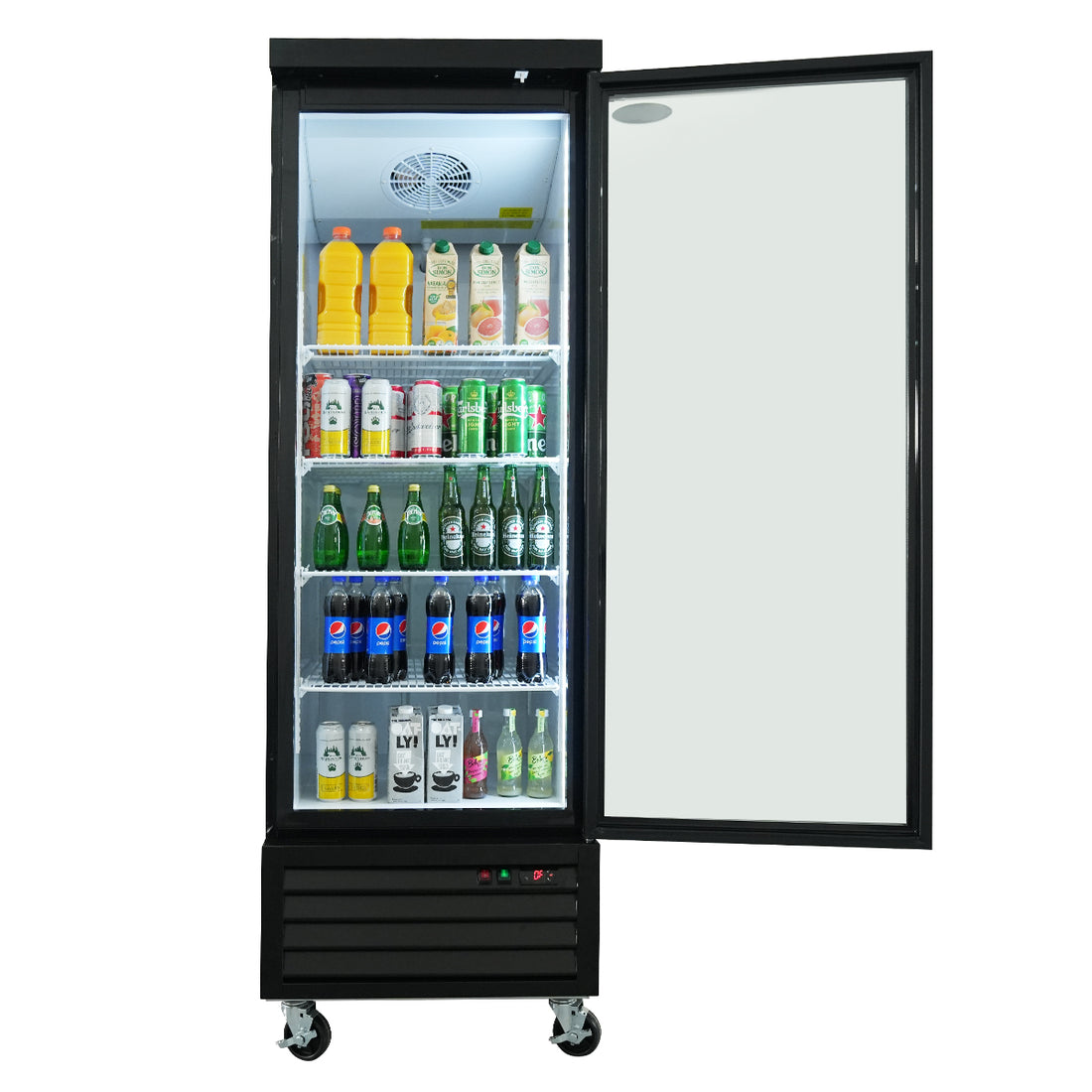ORIKOOL Glass Door Merchandiser Refrigerator 19.2 black-steel