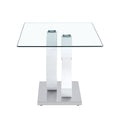 Large Modern Minimalist Rectangular Glass Dining Table, Suitable For 6 8 People, Equipped With 0.39 