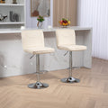 Coolmore Bar Stools With Back And Footrest Counter Height Dining Chairs 2Pc Set,360 Velvet Swivel Bar Stools Set Of 2, Adjustable Counter Height Bar Chairs Ivory Velvet Ivory Foam Velvet