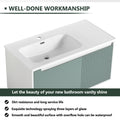 40 '' Wall Mounted Bathroom Vanity With Ceramic Sink, Bathroom Vanity With Soft Close Door Mint Green Bathroom Wall Mounted Modern Plywood