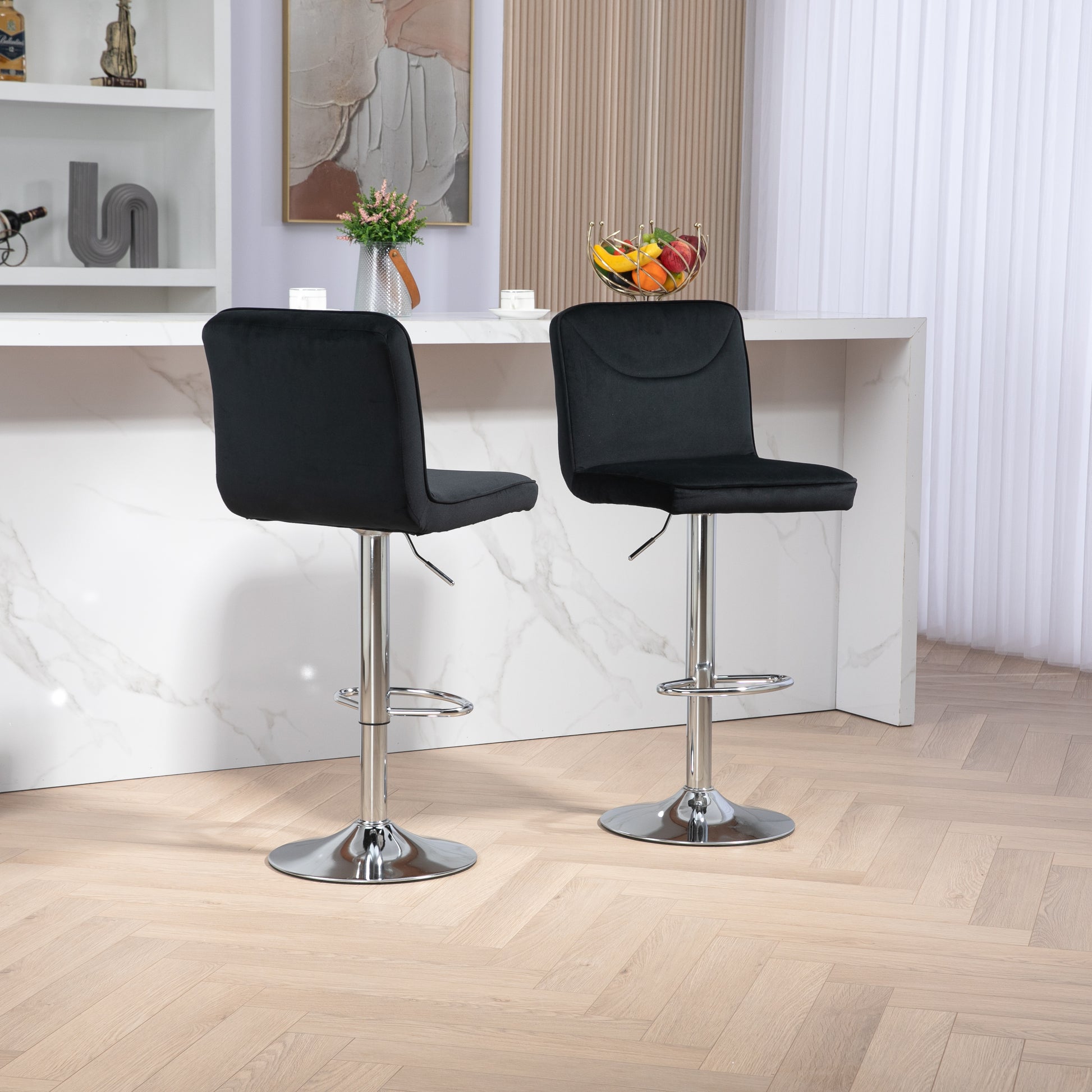 Coolmore Bar Stools With Back And Footrest Counter Height Dining Chair