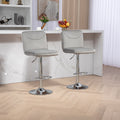 Coolmore Bar Stools With Back And Footrest Counter Height Dining Chairs 2Pc Set,360 Velvet Swivel Bar Stools Set Of 2, Adjustable Counter Height Bar Chairs Gray Velvet Gray Primary Living Space Foam Velvet
