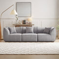 111 Inch Sofa, Comfy Sofa Couch With Deep Seats Modern Sofa 3 Seater Sofa, Couch For Living Room Apartment Lounge Grey Gray Teddy
