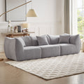 111 Inch Sofa, Comfy Sofa Couch With Deep Seats Modern Sofa 3 Seater Sofa, Couch For Living Room Apartment Lounge Grey Gray Teddy