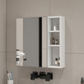 A White Mdf Material Mirror Cabinet, Bathroom Mirror, And A Separate Wall Mounted Bathroom Mirror For Storage And Space Saving. White Mdf Glass