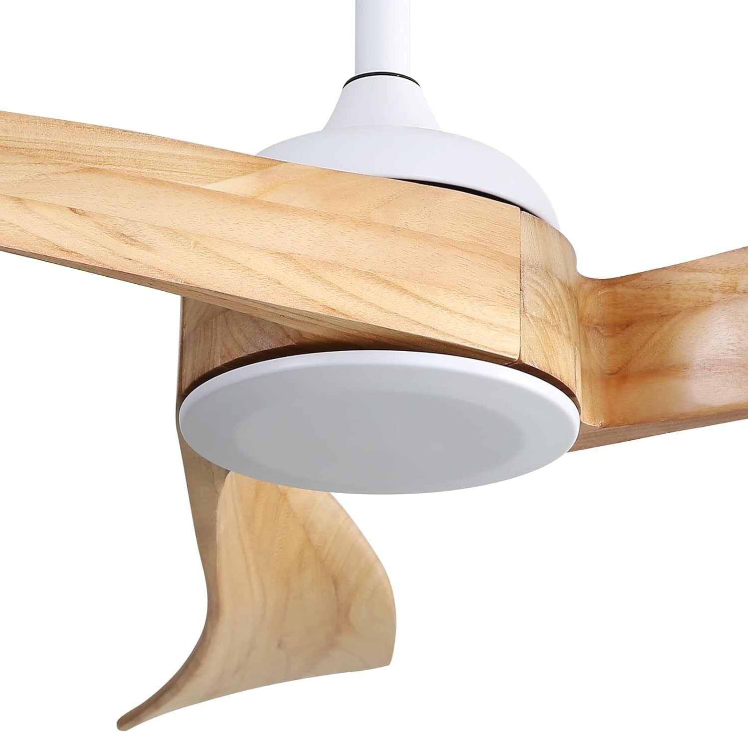 52 Inch Indoor Modern Ceiling Fan Without Light 6 white-metal & wood
