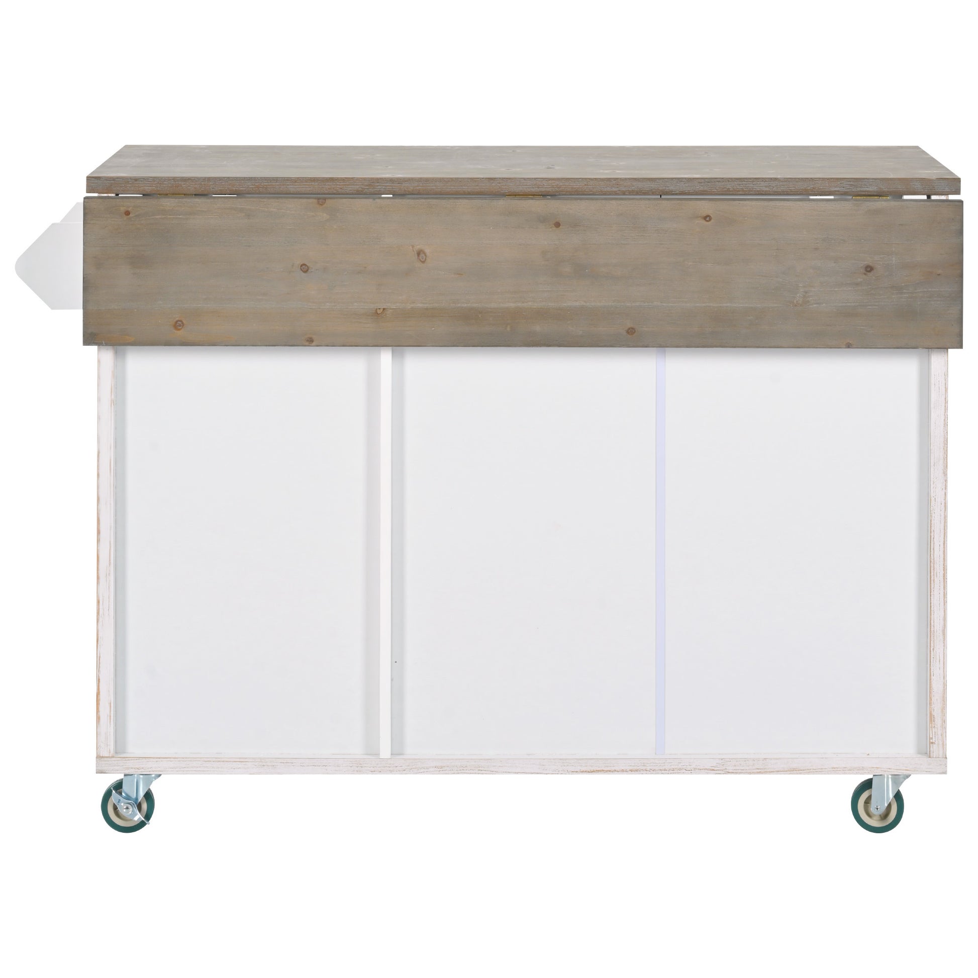 Retro Mountain Wood 47"D Kitchen Island With Drop Leaf, Farmhouse Kitchen Island On Wheels With Internal Storage Rack, Rolling Kitchen Cart With Towel Rack For Living Room, Kitchen, Dining Room White Mountain Grain White Kitchen Classic,European,Modern