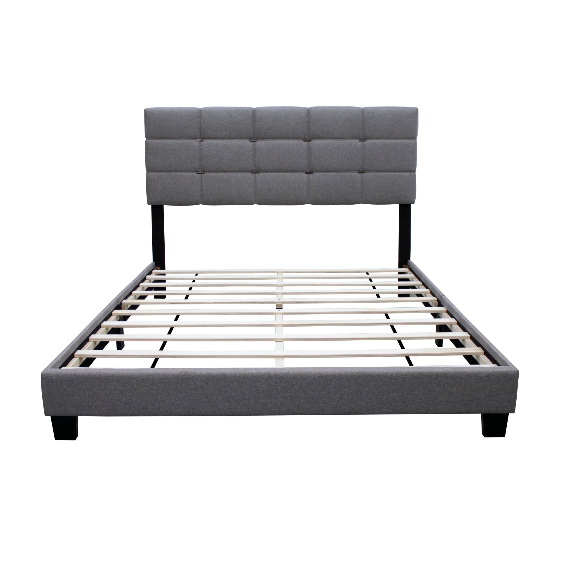 Gray Queen Size Adjustable Upholstered Bed Frame Stylish Collection Durable And Dirt Resistant, No Need For Bulky Innerspring Mattresses Box Spring Not Required Queen Gray Wood Espresso Bedroom Retro,Ultra Modern,Vintage Rubberwood Adjustable Bedbase
