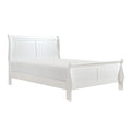 Classic Louis Philipe Style White Eastern King Size Bed 1Pc Traditional Design Bedroom Furniture Sleigh Bed Box Spring Required King White Wood Bedroom Traditional,Transitional Bed Frame Wood