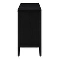 Retro Sideboard Door With Circular Groove Design Round Metal Door Handle For Entrance, Dinning Room, Living Room Black Black Mdf