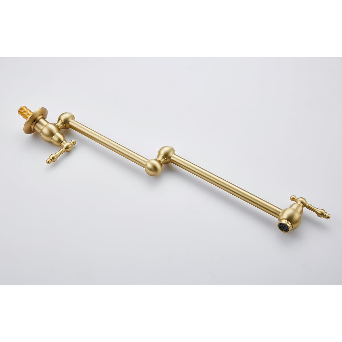 Wall Mount Folding Kitchen Pot Filler Faucet Brushed Gold Brass