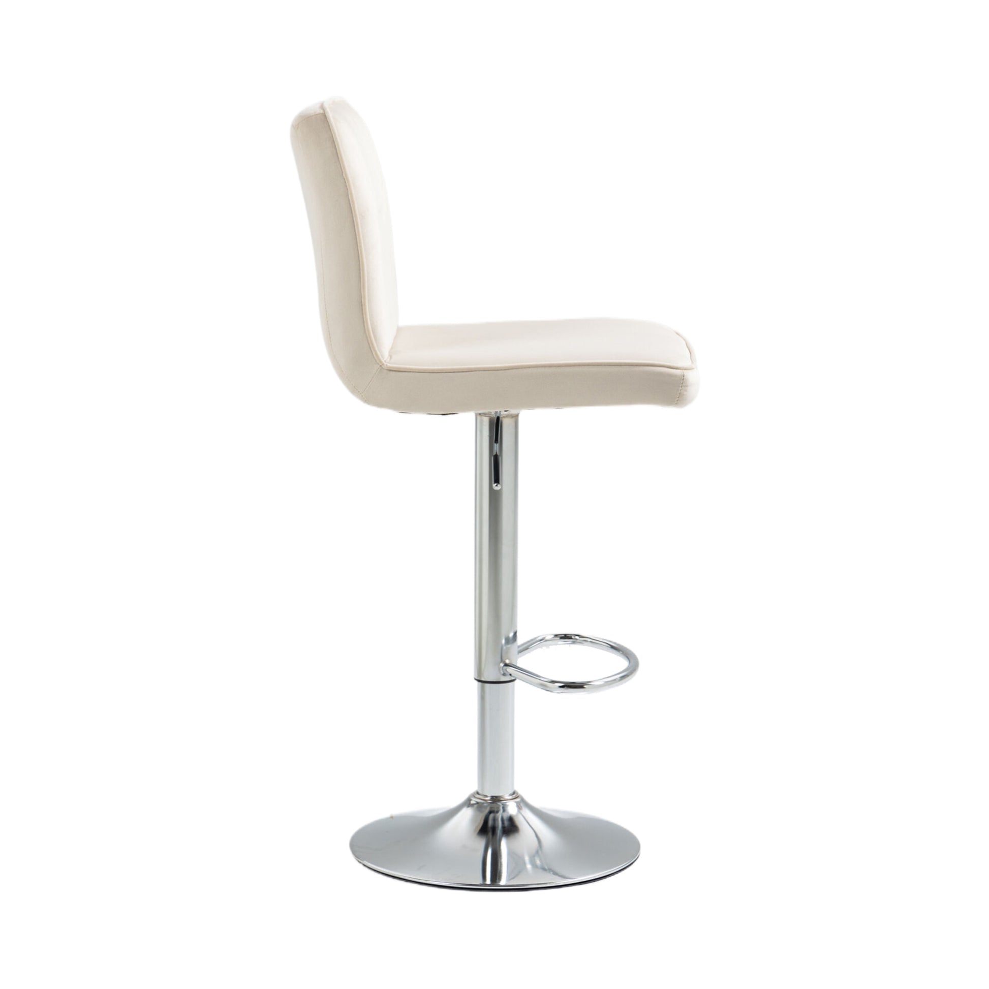 Coolmore Bar Stools With Back And Footrest Counter Height Dining Chairs 2Pc Set,360 Velvet Swivel Bar Stools Set Of 2, Adjustable Counter Height Bar Chairs Ivory Velvet Ivory Foam Velvet