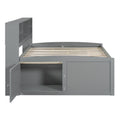 Full Size Wood Daybed With 2 Bedside Cabinets, Upper Shelves And 4 Drawers, Gray Gray Solid Wood Mdf