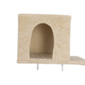 Wall Mounted Cat Tree, Cat Furniture With 2 Cat Condos House, 3 Cat Wall Shelves, 2 Ladder, 1 Cat Perch, Sisal Cat Scratching Posts And Pad Beige Particle Board