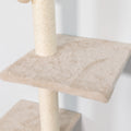 Wall Mounted Cat Tree, Cat Furniture With 2 Cat Condos House, 3 Cat Wall Shelves, 2 Ladder, 1 Cat Perch, Sisal Cat Scratching Posts And Pad Beige Particle Board