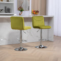 Coolmore Bar Stools With Back And Footrest Counter Height Dining Chairs 2Pc Set,360 Velvet Swivel Bar Stools Set Of 2, Adjustable Counter Height Bar Chairs Olive Velvet Olive Foam Velvet