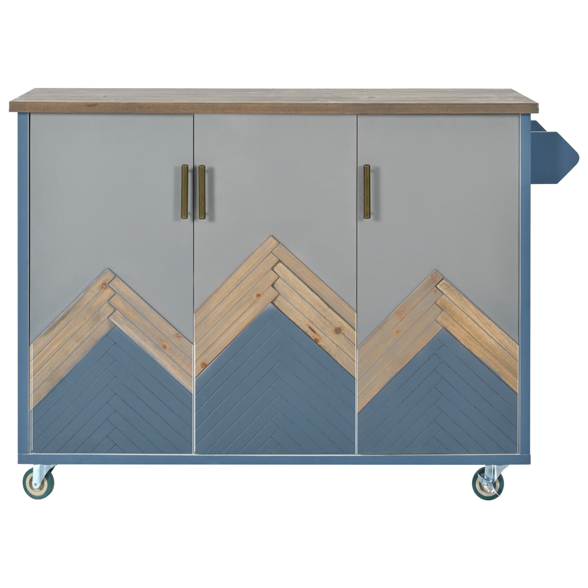 Retro Mountain Wood 47"D Kitchen Island with Drop navy