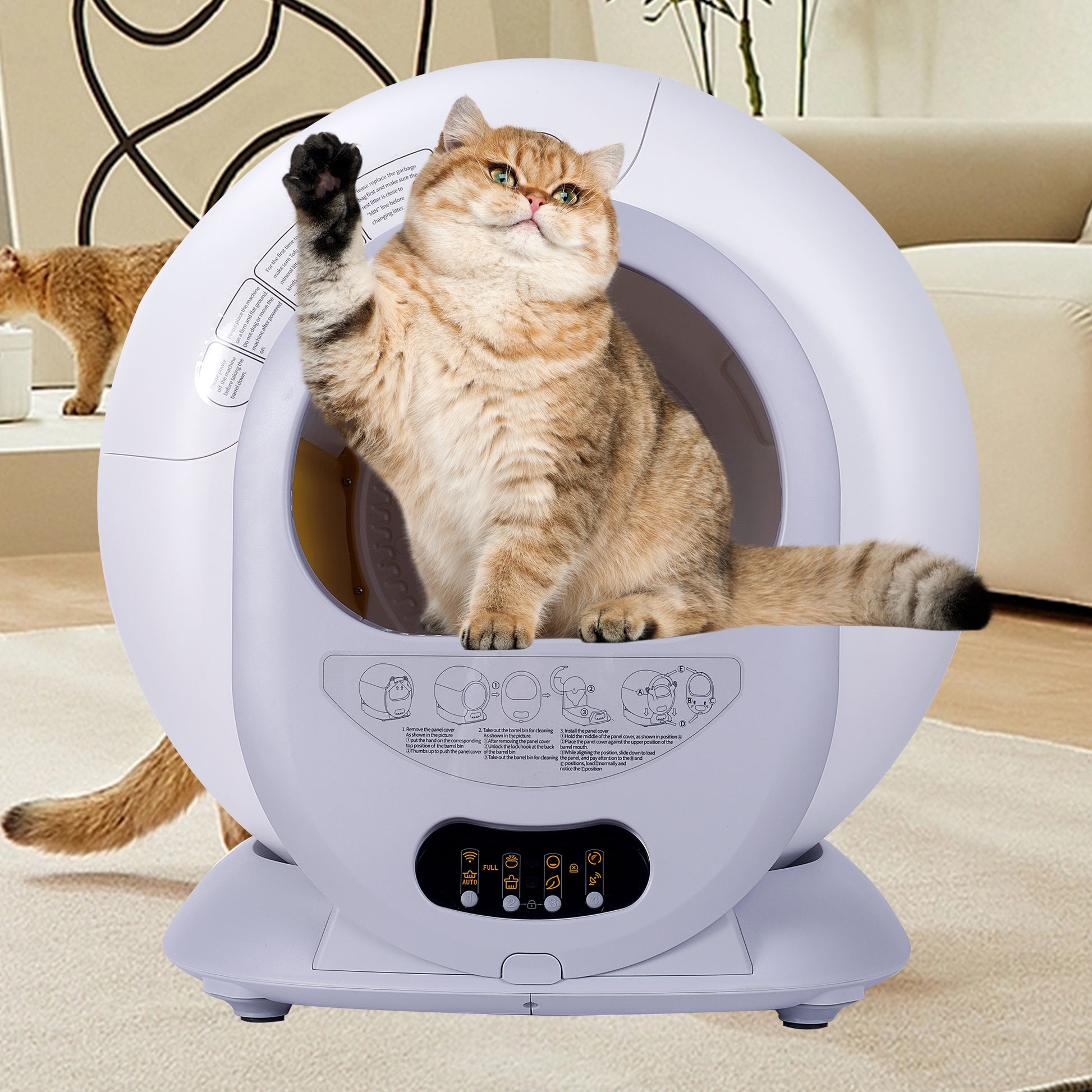 Self Cleaning Cat Litter Box, Automatic Scooping And Odor Removal, App