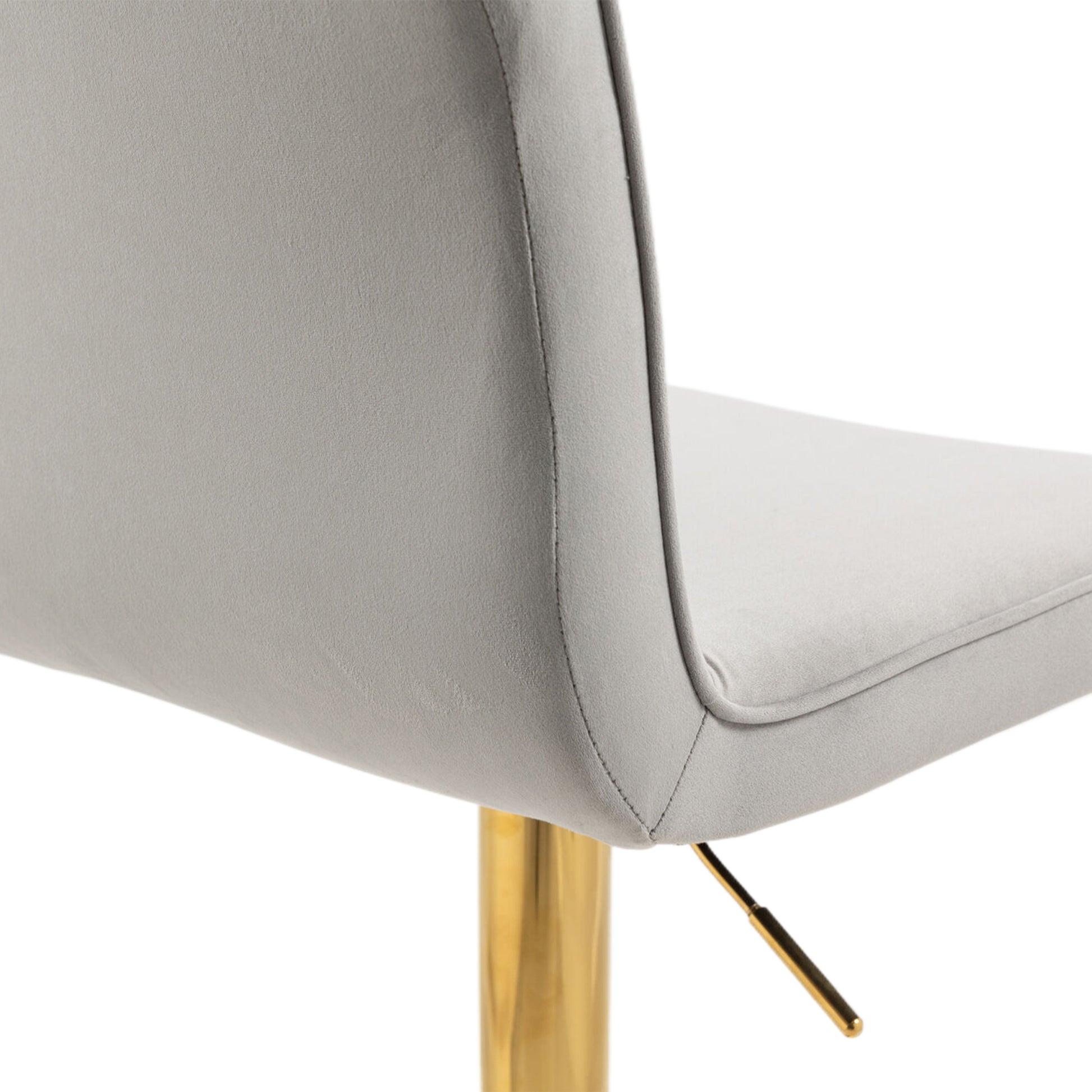 Coolmore Bar Stools With Back And Footrest Counter Height Dining Chairs 2Pc Set,360 Velvet Swivel Bar Stools Set Of 2, Adjustable Counter Height Bar Chairs Gray Velvet Gray Primary Living Space Foam Velvet