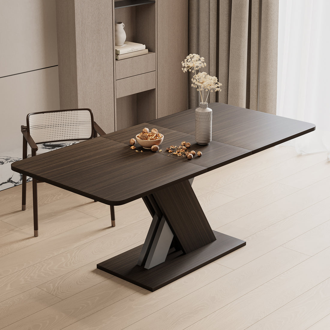 Multifunctional Extendable Console Table Grayish Brown Mdf