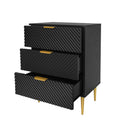 3 Drawer Cabinet, Accent Storage Cabinet, Suitable For Bedroom, Living Room, Study Black Particle Board