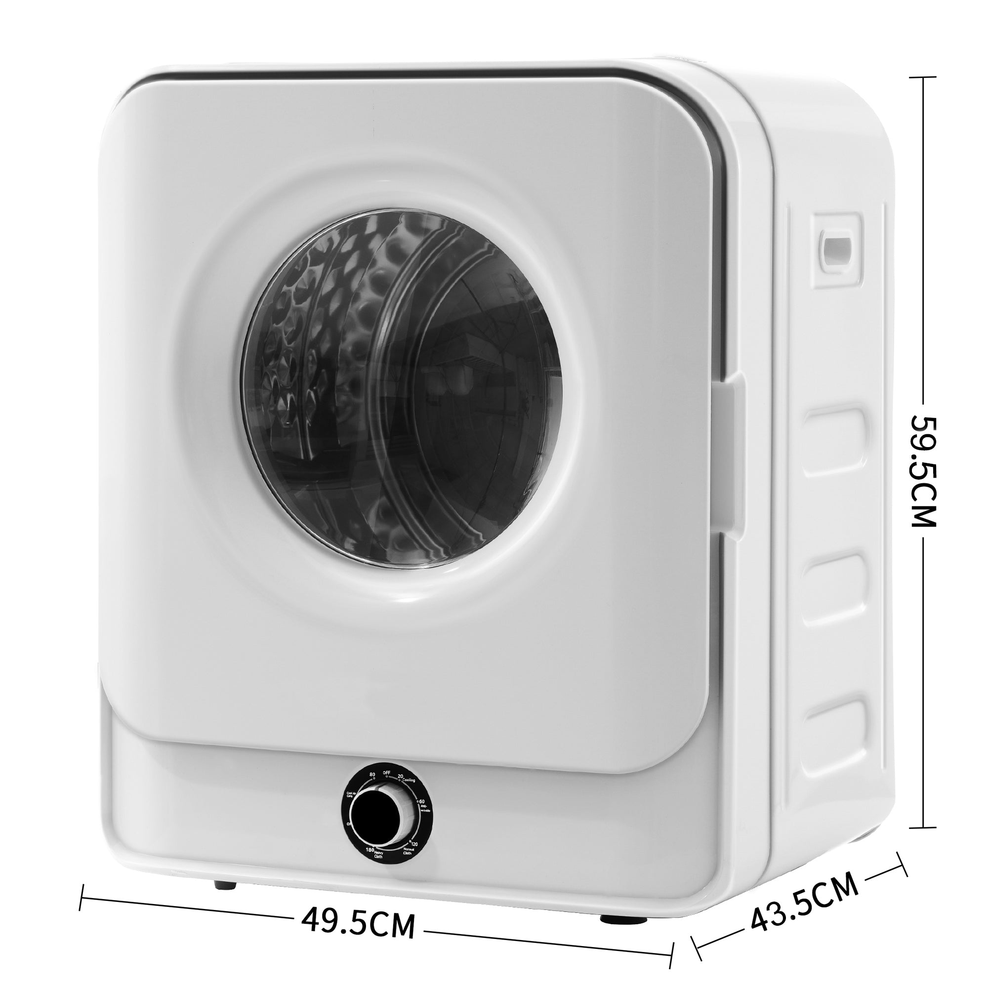 1.95Cu.ft Clothes Dryer, 830W, Stainless Steel white-abs+steel(q235)