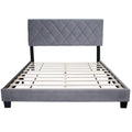Gray Queen Size Adjustable Bed Frame Velvet Fabric Comfortable And Simple Versatile Style Make The Room Feel More Layered Box Spring Not Required Queen Gray Wood Espresso Bedroom American Design,Contemporary,Grunge,Minimalist Rubberwood Adjustable