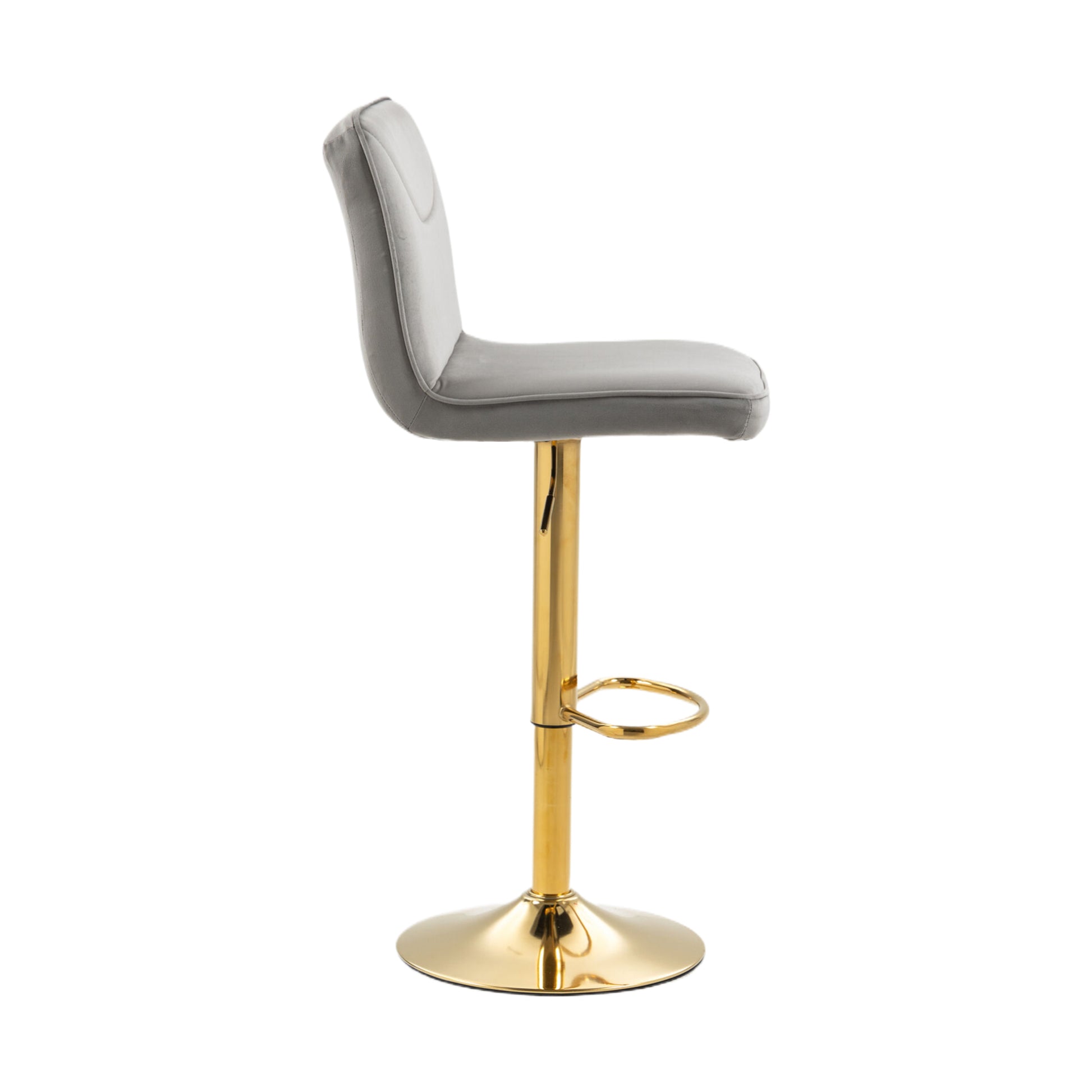 Coolmore Bar Stools With Back And Footrest Counter Height Dining Chairs 2Pc Set,360 Velvet Swivel Bar Stools Set Of 2, Adjustable Counter Height Bar Chairs Gray Velvet Gray Primary Living Space Foam Velvet