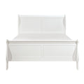 Classic Louis Philipe Style White Eastern King Size Bed 1Pc Traditional Design Bedroom Furniture Sleigh Bed Box Spring Required King White Wood Bedroom Traditional,Transitional Bed Frame Wood