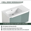 36 '' Wall Mounted Bathroom Vanity With Ceramic Sink, Bathroom Vanity With Soft Close Door Mint Green Bathroom Wall Mounted Modern Plywood