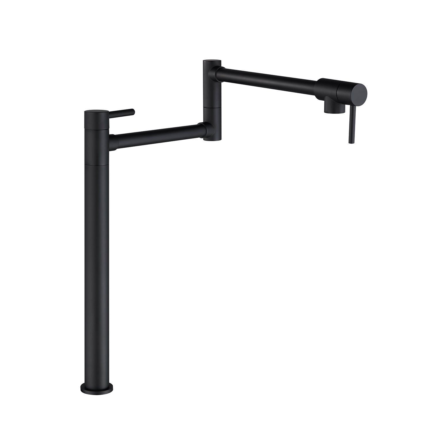 Pot Filler Faucet With Extension Shank Matte Black Brass