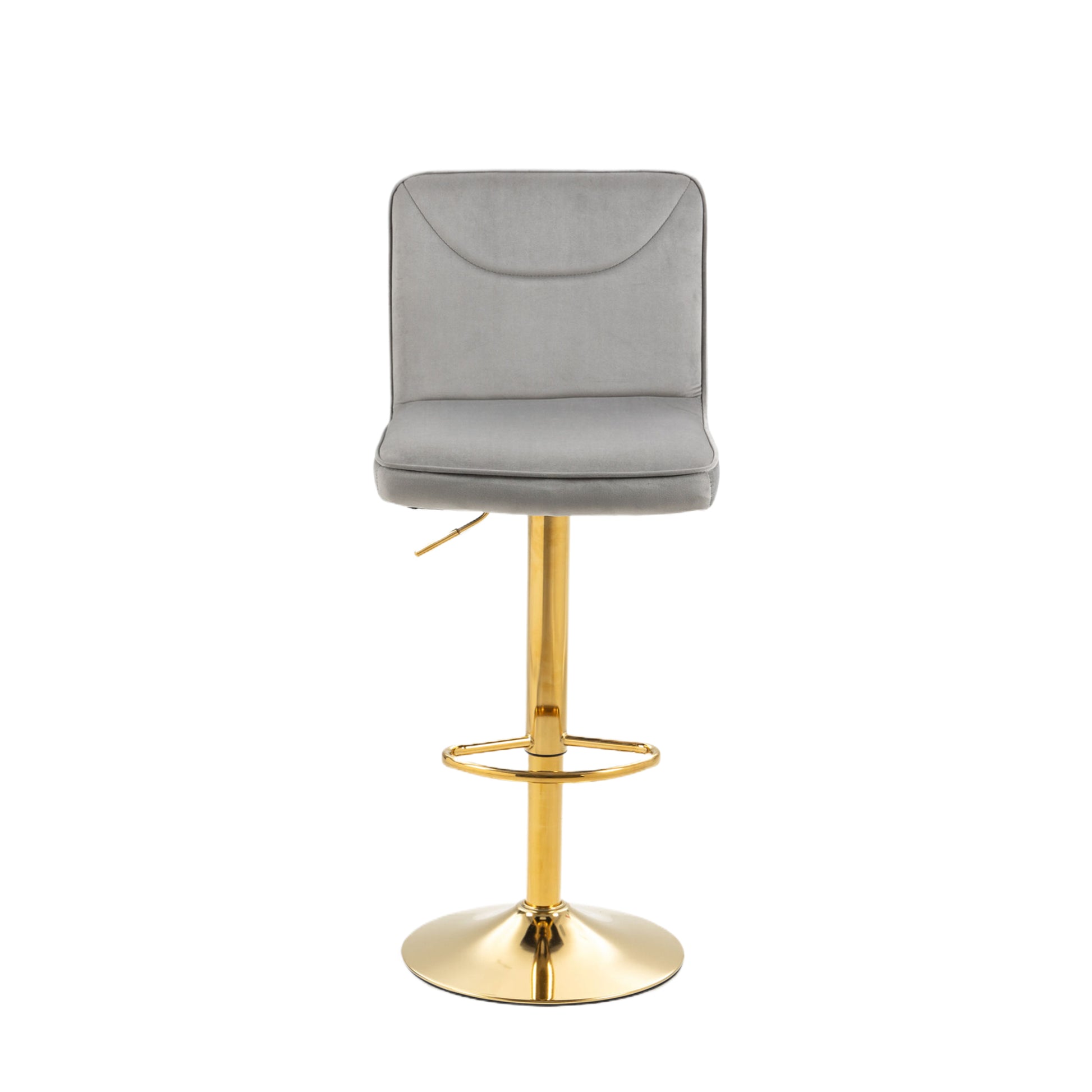 Coolmore Bar Stools With Back And Footrest Counter Height Dining Chairs 2Pc Set,360 Velvet Swivel Bar Stools Set Of 2, Adjustable Counter Height Bar Chairs Gray Velvet Gray Primary Living Space Foam Velvet