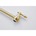 Wall Mount Folding Kitchen Pot Filler Faucet Brushed Gold Brass