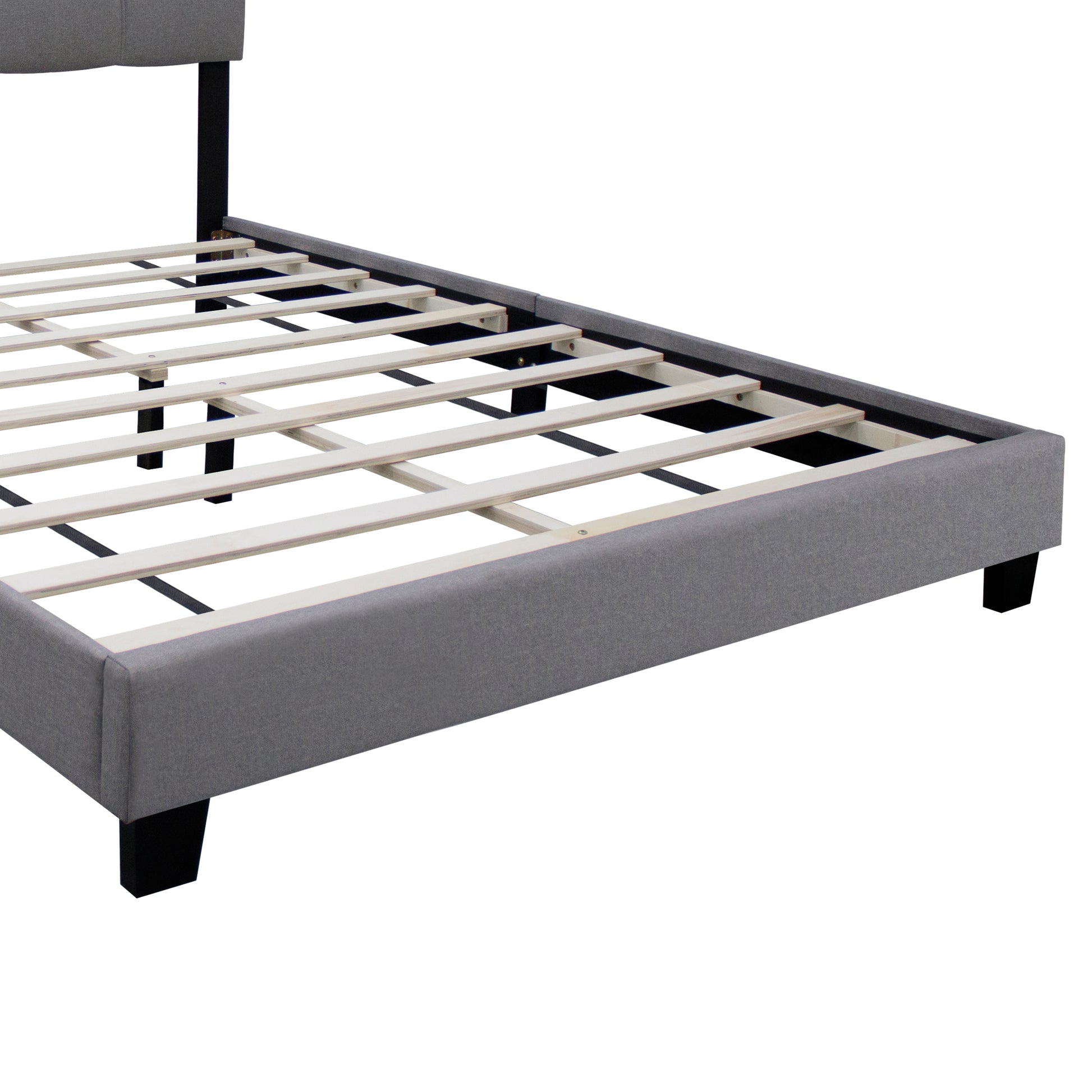 Gray Queen Size Adjustable Upholstered Bed Frame Stylish Collection Durable And Dirt Resistant, No Need For Bulky Innerspring Mattresses Box Spring Not Required Queen Gray Wood Espresso Bedroom Retro,Ultra Modern,Vintage Rubberwood Adjustable Bedbase