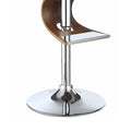 Walnut And Chrome S Shaped Adjustable Bar Stool Brown Dining Room Mid Century Modern Bar Stools Solid Back Wood Metal