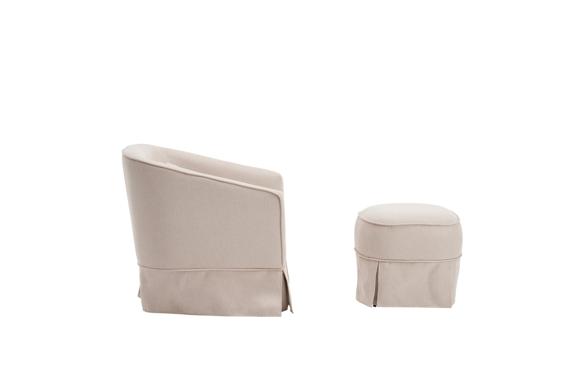 Swivel Barrel Chair With Ottoman, Swivel Accent Chairs Armchair For Living Room, Reading Chairs For Bedroom Comfy, Round Barrel Chairs With Black Metal Base Beige Beige Primary Living Space Modern Linen