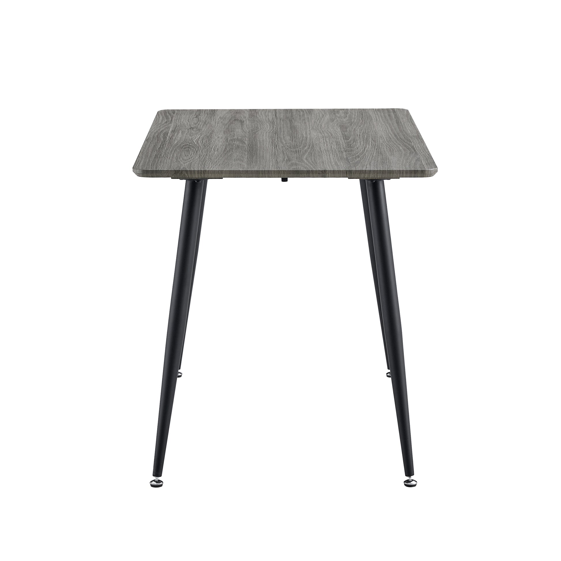 Industrial Style Rectangular Gray Wood Grain Table With Mdf Tabletop And Black Iron Legs, Suitable For Kitchens, Restaurants, And Living Rooms47.2"27.5"*29.5" 1226 Gray Mdf