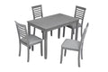 5 Piece Modern Dining Set, Rectangular Wooden Dining Table With 4 Upholstered Chairs For Kitchen, Dining Room, Gray Wood Gray Seats 4 Wood Dining Room Acacia 4 Leg Rectangular Dining Table With Chair Acacia Wood