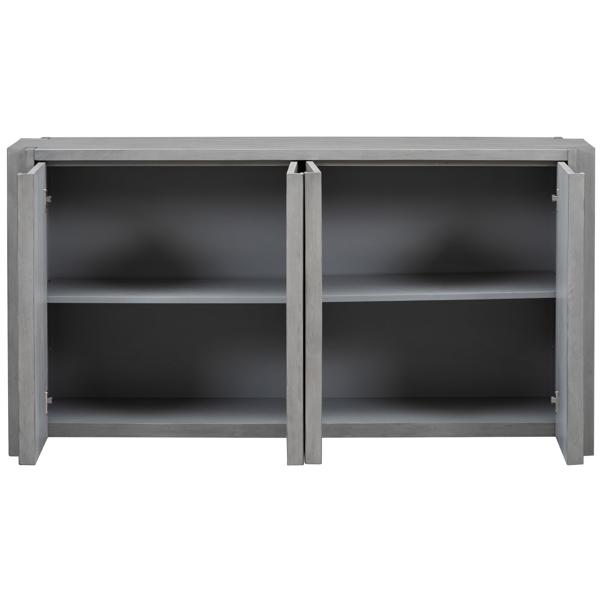 Designed Storage Cabinet Sideboard With 4 Doorsadjustable Shelves, Suitable For Living Rooms, Entrance And Study Rooms. 1 2 Shelves Gray Mdf Acacia