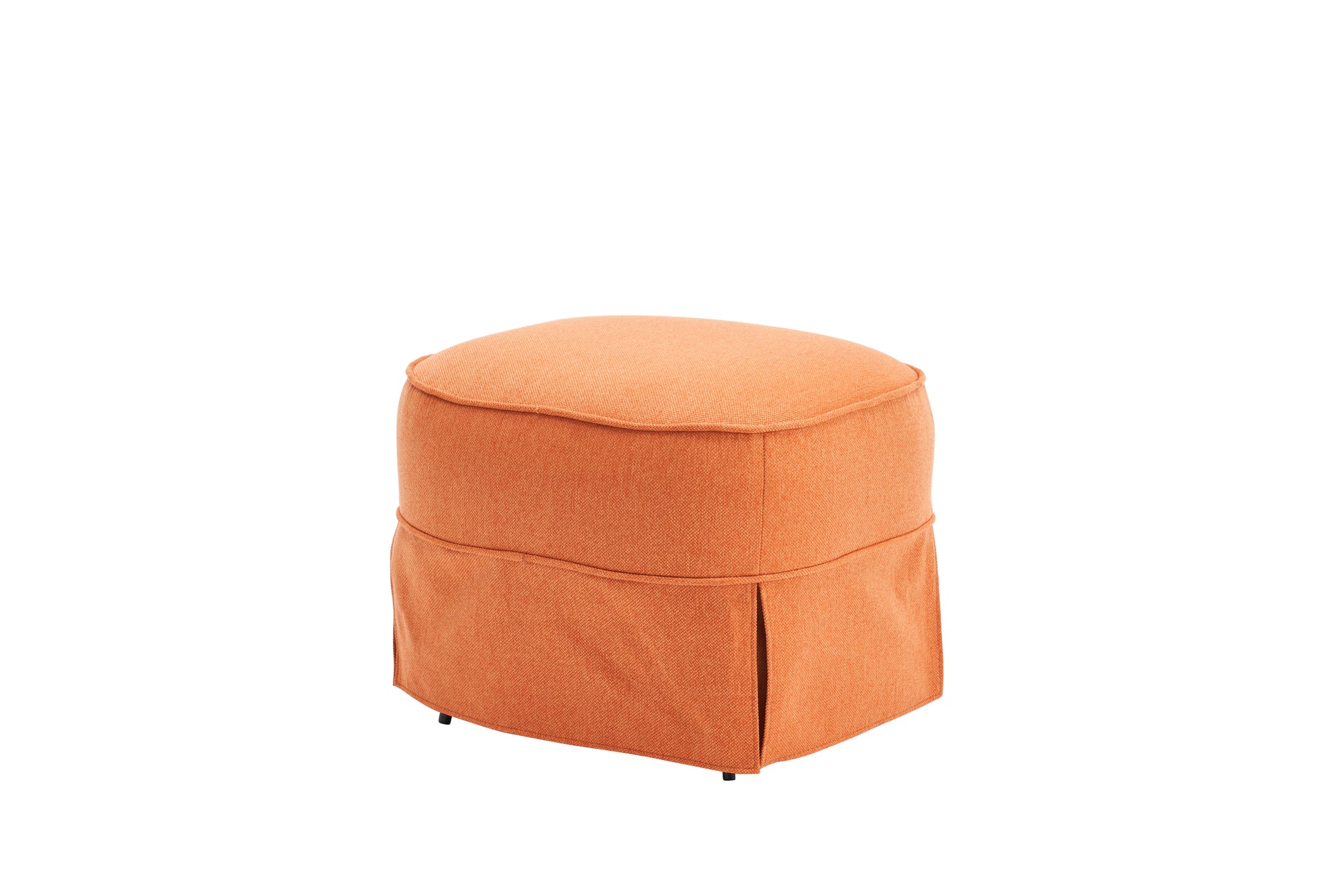 Swivel Barrel Chair With Ottoman, Swivel Accent Chairs Armchair For Living Room, Reading Chairs For Bedroom Comfy, Round Barrel Chairs With Black Metal Base Orange Orange Primary Living Space Modern Linen