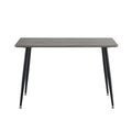 Industrial Style Rectangular Gray Wood Grain Table With Mdf Tabletop And Black Iron Legs, Suitable For Kitchens, Restaurants, And Living Rooms47.2